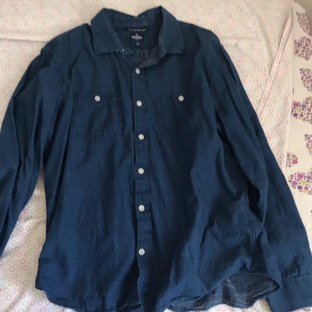Old navy slim fit blue casual shirt xl acceptable